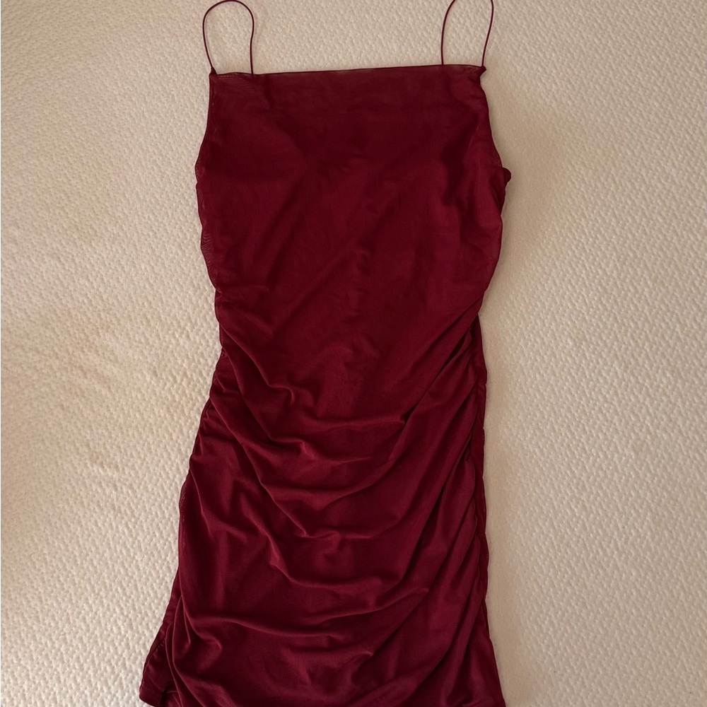 Wild Fable Burgundy Mini Dress with Spaghetti Straps